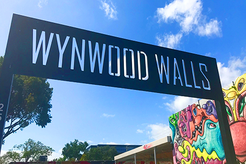 A stock photo of the Wynwood Walls sign in Miami, Florida.