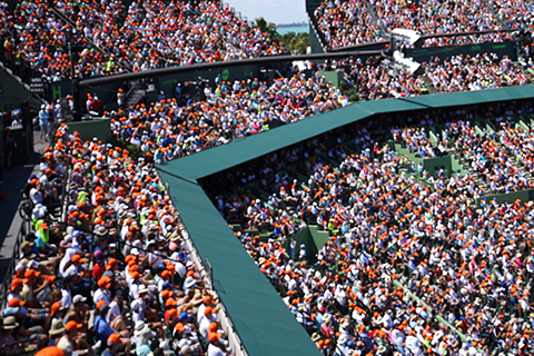 A stock photo of a crowded arena at a sporting event.
