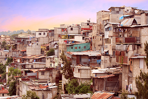 A photo of a neighborhood in Guatemala City, Guatemala. 